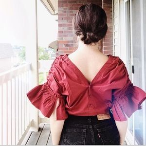 Farrow Maroon Blouse